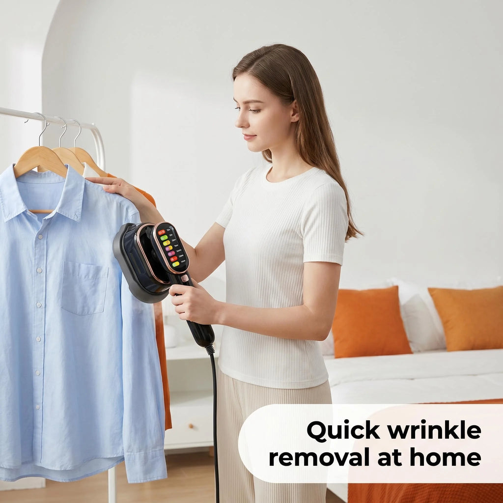 Smart & Compact Garment Steamer – Touchscreen Fabric Selection - CAELIZ