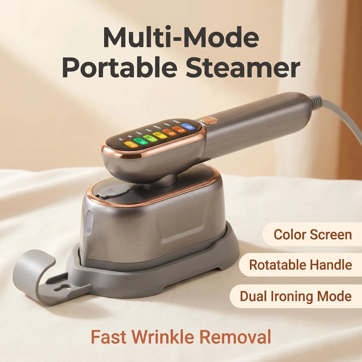 Smart & Compact Garment Steamer – Touchscreen Fabric Selection - CAELIZ