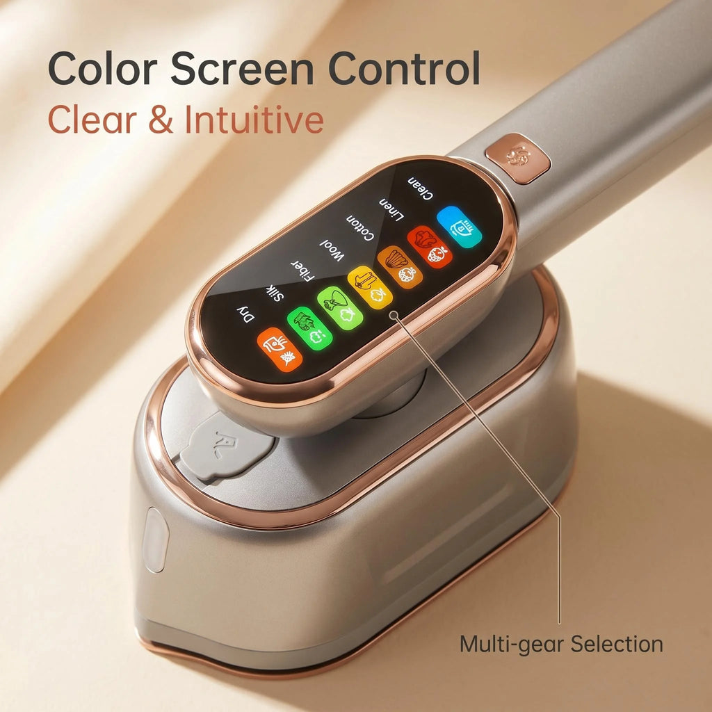 Smart & Compact Garment Steamer – Touchscreen Fabric Selection - CAELIZ