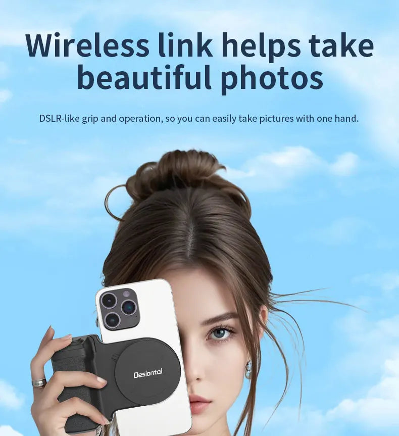 3-in-1 Magnetic Ring Light & Phone Stand, Adjustable Brightness Selfie Grip, Strong Magnet Finger Holder for Streaming, Vlogging